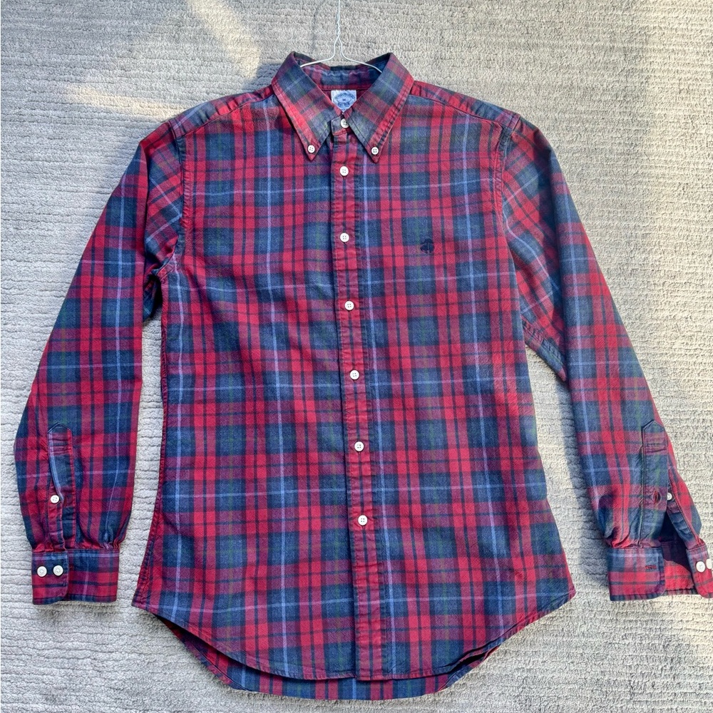 Brooks Brothers Red and Blue Casual Button Down Shirt
